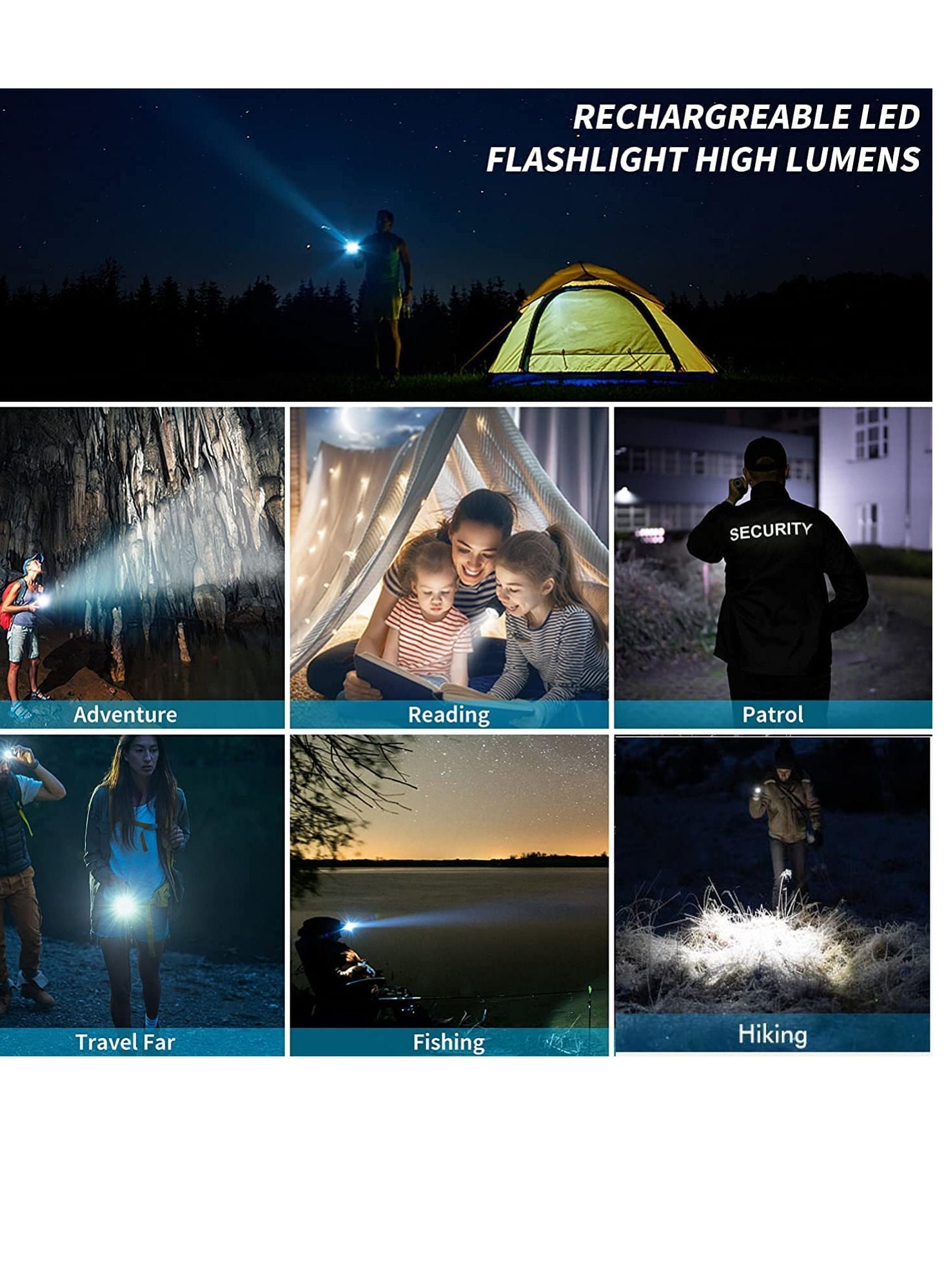 3000-10000 Lumen High Power LED Waterproof Flashlight Lamp Ultra Bright 3 Mode Most Powerful 50W XLM-P70 LED USB Rechargeable Flashlight Torch 2 Lithium Battery 3000-10000 Lumen High Power LED Waterproof Flashlight Lamp Ultra Bright 3 Mode Most Powerful 50W XLM-P70 LED USB Rechargeable Flashlight Torch 2 Lithium Battery